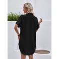thumbnail image 4 of jinghuiyue Womens Swimsuit Cover Up Shirt Dress Button Down Short Sleeve Beach Bathing Suit Coverup L, 4 of 7