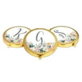 thumbnail image 4 of Koyal Wholesale Gold Compact Mirror Bridesmaid's Wedding Gift, Peach Flower Florals on White, Monogram Letter G, 1-Pack, 4 of 5