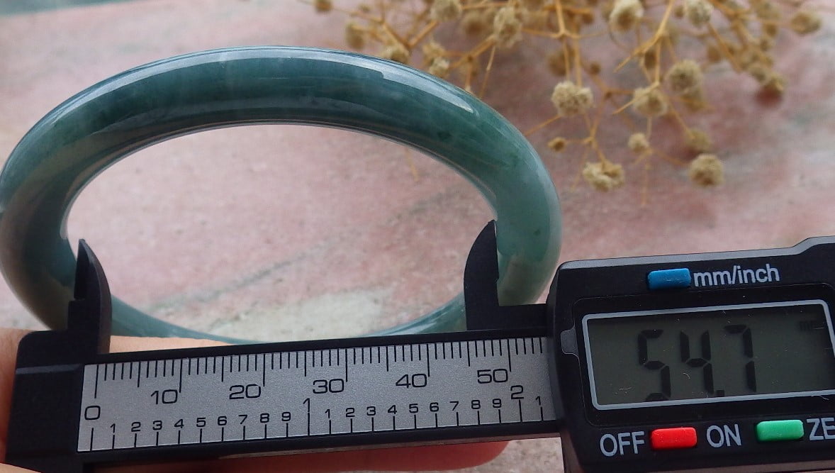 Icy Green Natural A JADE Jadeite Circle Bangle Bracelet 55 mm 680131 TN