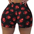 thumbnail image 2 of Lsque Beautiful Red Ladybug Pattern High Waisted Biker Shorts for Women-Tummy Control Fitness Athletic Workout Running Yoga Gym Shorts,Moisture-Wicking-Large, 2 of 9