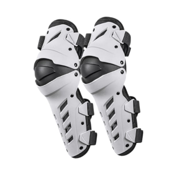 Rodilleras para motocicleta, equipo de protección, accesorios de ciclismo, resistentes al viento y ajustables. Blanco