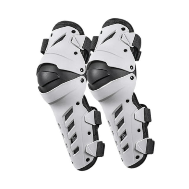 Almencla Genouillères de Moto Protecteurs Réglables Coupe-Vent pour Hommes Équipement de Protection Blanc