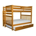 thumbnail image 3 of Bedz King Bunk Beds Full over Full Mission Style with End Ladder and a Full Trundle Honey, 3 of 6