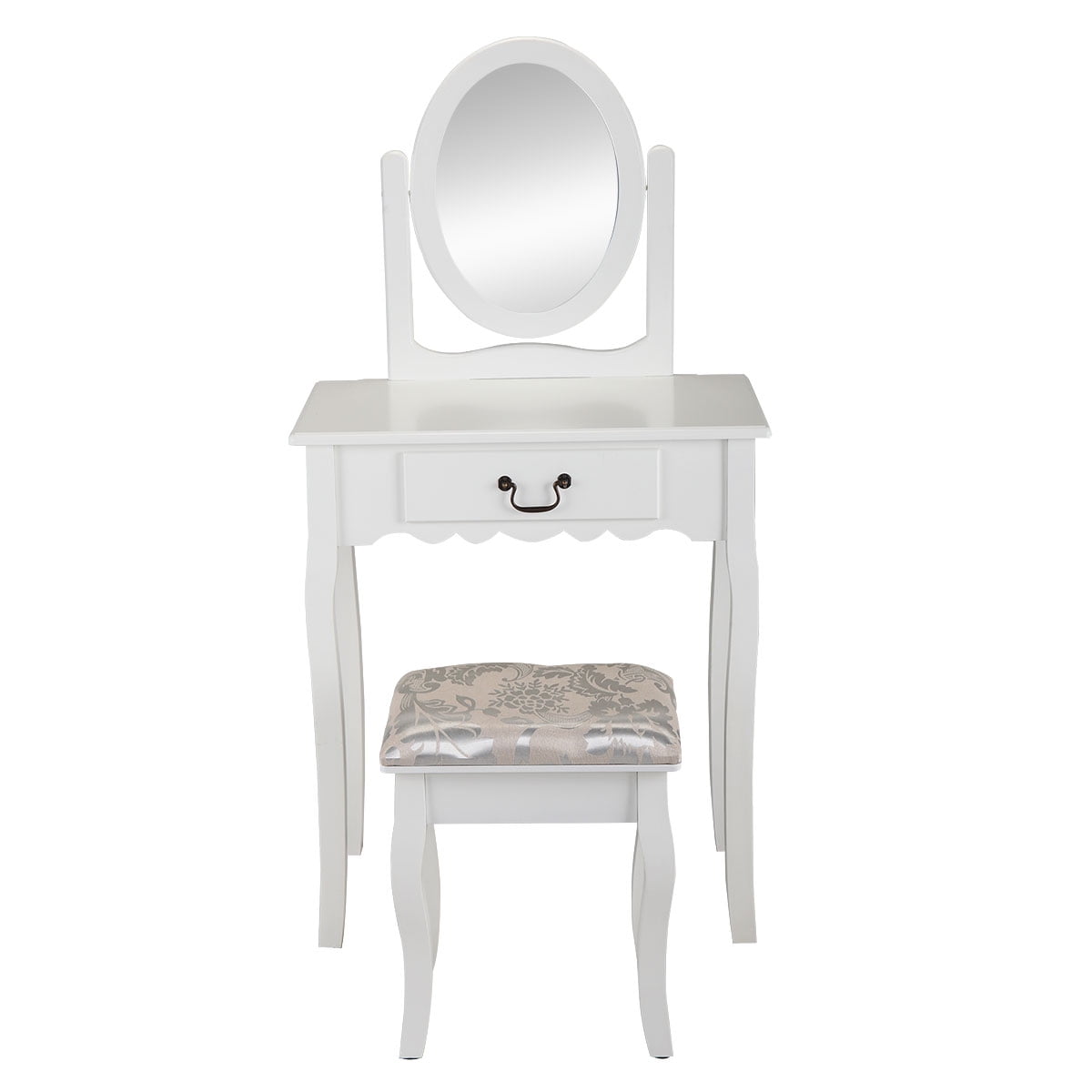 CoSoTower Vanity Table And Chair Set, Makeup Dressing Table With 360