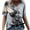 Gray, variant on Giftesty Womens Blouses and Tops Clearance Women's Fashion Printing Casual V-Neck Short Sleeve Loose T-shirt Tops