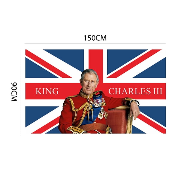 Banderas Rey Carlos Iii Bandera de sucesión del rey Carlos III Bandera del rey Carlos III británico resistente al desgaste Sywqhk Libre de BPA
