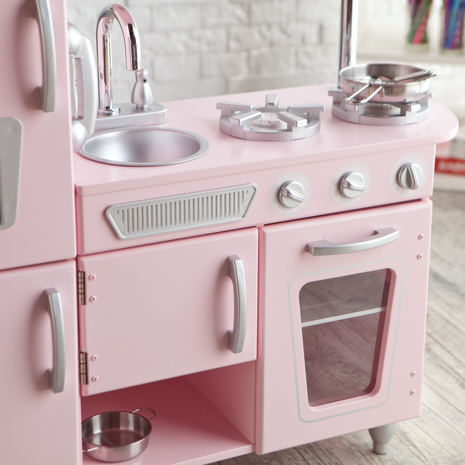 Kidkraft Vintage Wooden Play Kitchen In Pink Com