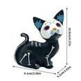 thumbnail image 3 of Blukids Day of The Dead Cat Figurine, de Los Muerto Dog Figurine Halloween Dog Statue Sugar Skulls Animal Sculpture Spooky Skeleton Figure Home Desk Decorations(B), 3 of 3