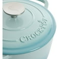 thumbnail image 4 of Crock-Pot 7 Quart Round Enamel Cast Iron Covered Dutch Oven Cooker, Aqua Ombre, 4 of 5