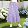 thumbnail image 2 of QTBIUQ Girls Plaid Maxi Skirt Elastic Waist Skirt with Pockets Casual Comfortable Long Skirt, 2 of 7
