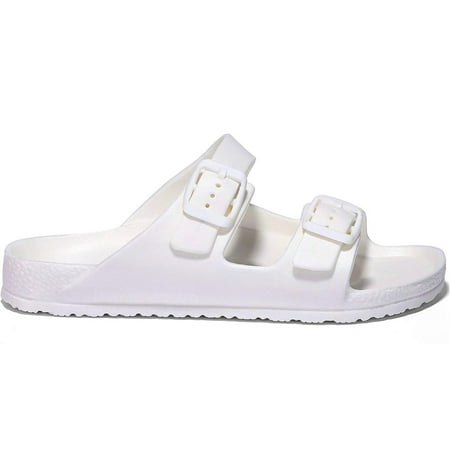 

Comfort Slides Soft Sandals with Adjustable Double Buckles Slip On Slide Sandal