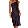 thumbnail image 1 of Pompotops Women Sexy Solid Slimming Hem Ruched Bandage Backless Strapless Tank Dress, 1 of 9