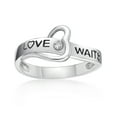 thumbnail image 3 of .03 cttw Diamond "Love Waits" 925 Sterling Silver Purity Ring Size 6, 3 of 5