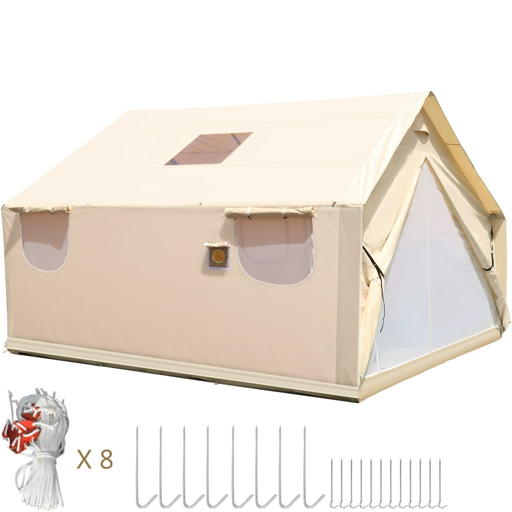 VEVOR Canvas Wall Tent 12x14ft, Wall Tent with PVC Storm Flap, Large