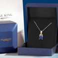 thumbnail image 5 of Gem Stone King 1.02 Ct Blue Lapis E-F Lab Grown Diamond 925 Silver and 10K Yellow Gold Pendant with Chain, 5 of 6
