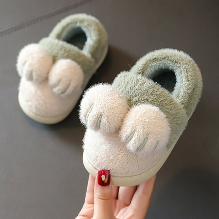 

Cathalem Foam Shoe Bedroom Slippers For Kids Cotton Slippers Girls Boys Slippers Memory Foam Comfy House Slippers Winter Warm Shoes Green 5 Years