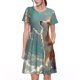 thumbnail image 1 of Disketp Starry Sky Cloud Fox para Vestido de Manga Corta para Mujeres, Vestidos de Verano para Mujeres, Casual y Holgado para la Playa, 1 of 6