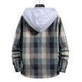thumbnail image 4 of LEEYNEER Mens Flannel Plaid Jacket Sherpa Fleece Lined Winter Warm Hoodies for Men Casual Loose Button Down Buffalo Plaid Hooded Coat Fashion 2022, 4 of 5