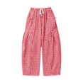 thumbnail image 6 of felwors Womens Gingham Pants Spring Summer Elastic Waist Wide Leg Flowy Palazzo Pants (Red, M), 6 of 6