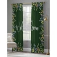 thumbnail image 5 of Welcome Green Leaf Sheer Curtains 108 Inch Length 2 Panels Set, Semi Transparent Voile Rod Pocket Curtains for Living Dining Room Bedroom Drapes Pastoral Summer Botanical, 5 of 6