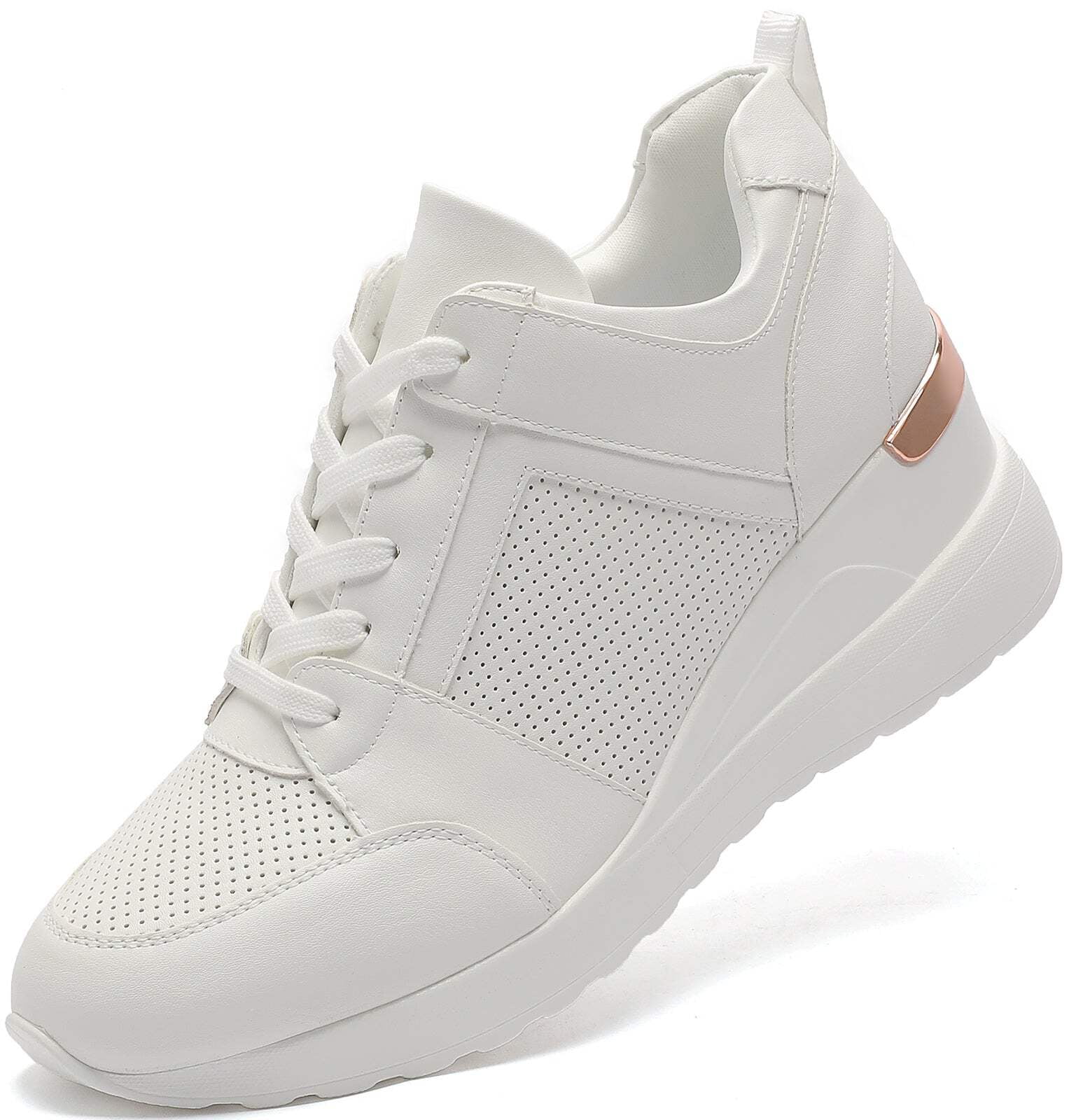 スニーカー GHOUD Woman Sneakers White RMLW NS05 Yolanda Zula Wedge Sneakers for Women - Wedge Tennis Shoes