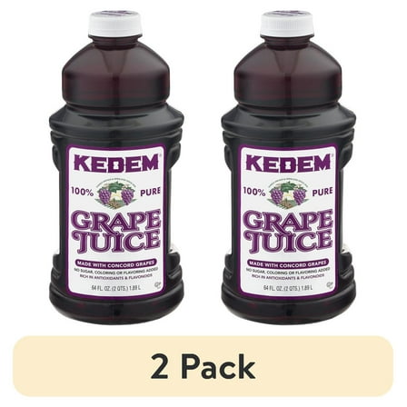 (2 pack) Kedem 100% Juice, Grape, 64 fl oz, 1 Count