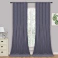 thumbnail image 1 of Haperlare Gray Velvet Curtains 108 inches Length Pom Pom Soft Luxury Room Darkening Elegant Window Covering for Living Room Bedroom, 2 Panels, 1 of 8