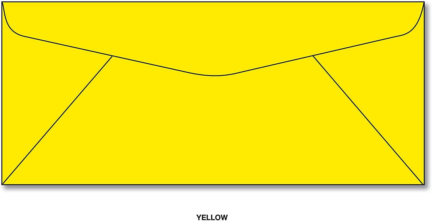 Bright Yellow 10 Business Envelopes 50 Envelopes
