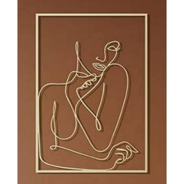 Latady Gold Female Wall Decor Set Abstract Woman's Body Shape Wall Decor Art Print Poster Modern