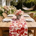 thumbnail image 7 of Linen Table Runner with Heat Insulation - Valentine's Day Party Dining Decor - Natural Fabric Table Cover for 4-6 Person Dining Settings, 7 of 7