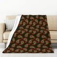 thumbnail image 1 of XMXT Throw Blankets, Paisley Swirl Silk Print Bed Blanket for Bedroom Sofa, 50 x 70 inches Black, 1 of 9