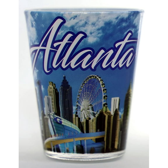 Atlanta Georgia Blue Skyline White Letters Shot Glass…