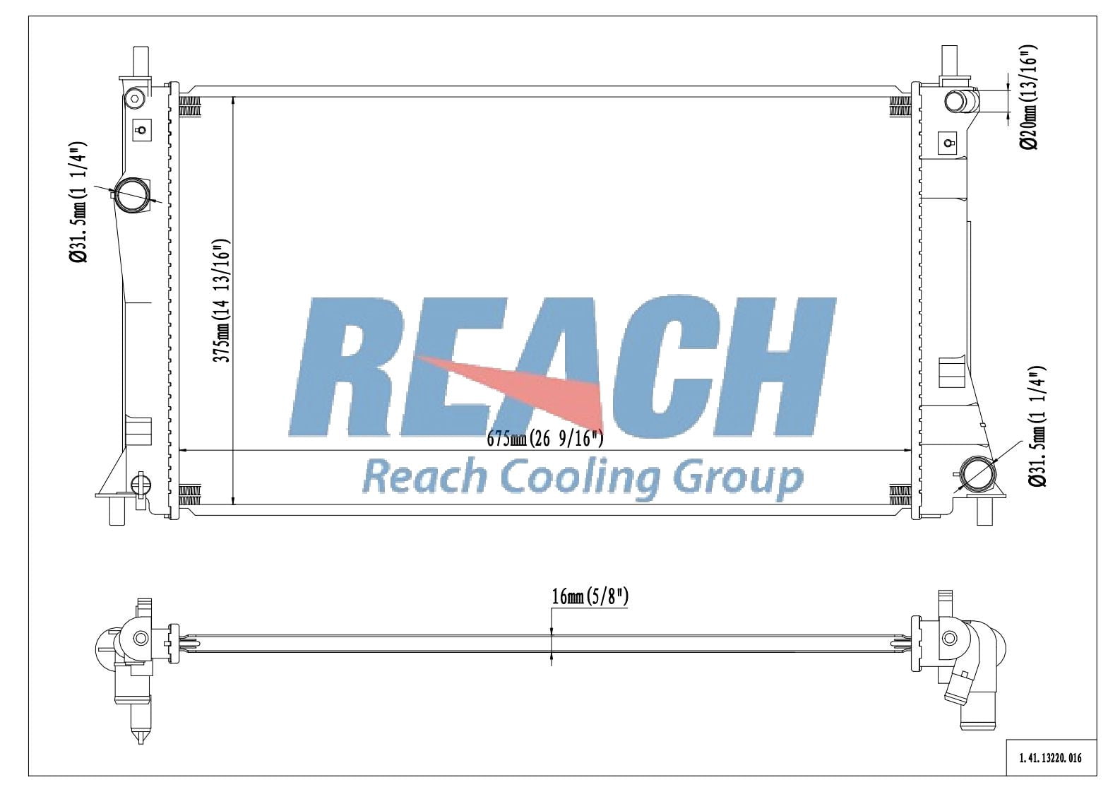 REACH Radiator 41-13220 for 17-12 Mazda 5