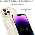 thumbnail image 4 of for iPhone 14 Pro Case 6.1 Inch Curly Wave Frame Phone Case Cute Design Color Aesthetic Phone Case Soft TPU Shockproof Protective Bumper Case Cover for Girls, Beige, 4 of 6