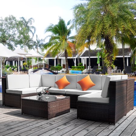 7 Pcs Patio Furniture Sets Clearance Wicker Patio Furniture With