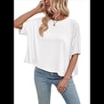 thumbnail image 3 of Camisetas de Verano 2025 para Mujer, Camisetas Lisas, Camisetas Holgadas de Gran Tamaño, Camisetas Básicas Blancas Talla S, 3 of 6