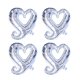 thumbnail image 1 of FELTECHELECTR 4 globos de aluminio con forma de corazón de 18 pulgadas, decoración creativa para fiestas, bodas, cumpleaños y festivales (plateados)., 1 of 6