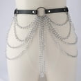 thumbnail image 2 of Cadena de Cintura Punk Zulema Cadenas de Vientre con Borlas Cadena del cuerpo, 2 of 8