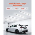 thumbnail image 2 of KFFKFF LED Shop Light, 6-Pack T5 Integrated Fixtures, 4FT, 2200lm, 6500K Linkable Tube Lights, Corded Electric with ON/Off Switch, Ideal for Garage, Warehouse, Workbench, and Workshop, 2 of 9