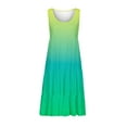 thumbnail image 6 of Womens Fashion Holiday Summer Round Neck Gradient Print Sleeveless Party Beach Dress, 6 of 6