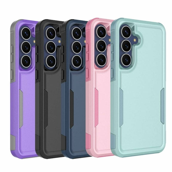 Military Grade Shockproof Samsung Galaxy S25 FE 5G 2025 Case,Dual Layer Full Body Protective Cover with Anti-Slip Grip & Raised Camera Heavy Duty Rugged Case- Green