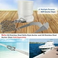 thumbnail image 6 of Premium Anchor Rope 150 ft x 3/8 inch, Solid Braid MFP Anchor Line Marine Rope with Thimble & Shackle - White, 6 of 7