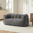 thumbnail image 6 of PamapicLife Double Seater Teddy Fabric Foam Filled Bean Bag Chair for Living Room, Gray, 6 of 8