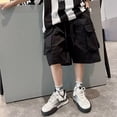 thumbnail image 6 of UACY Cargo Shorts Boys Y2K Baggy Knee Length Athletic with Pockets Hiking Waterproof Black Pants Summer Outfits ﻿, 6 of 6
