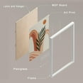 thumbnail image 4 of PixonSign Framed Canvas Print Wall Art Set - Vintage Mid-Century Forest Plants Poster Art - Geometric Print Gallery Set of 7 Abstract Illustrations Digital Art Wall Décor for Home - White, 4 of 5