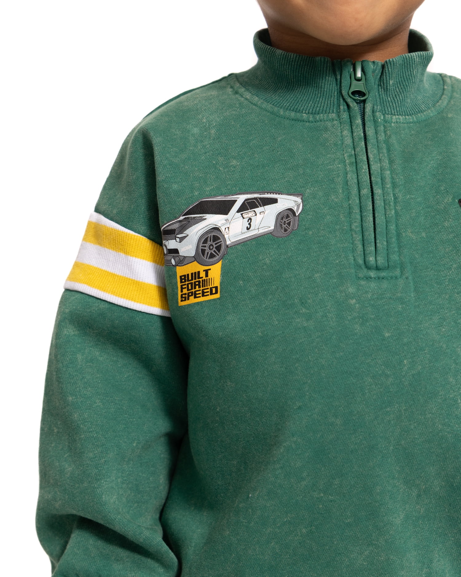 Hot Wheels Toddler Boys Quarter Zip Pullover and Pants Set, 2-Piece, Sizes 12M-5T