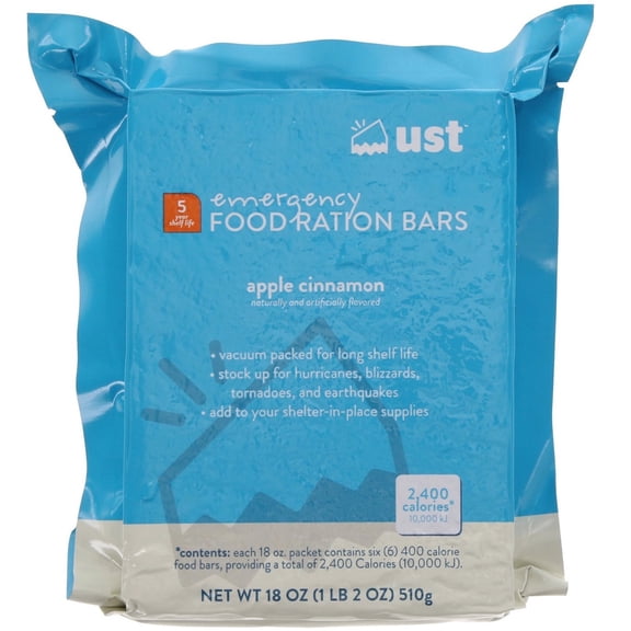 UST Gear Food Rations Bar Apple Cinnamon 2400 Calories Emergency Survival Hiking