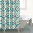 thumbnail image 4 of Blue Pioneer Flower Pattern Shower Curtain 72"x72" ,Bathroom Decorative Shower Curtains Set with 12 Hooks,Modern Waterproof Washable Shower Curtain, 4 of 6