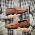 thumbnail image 6 of Men's Casual Loafers Slip On Leather Shoes Lightweight Driving Shoes Male Moccasins Classic Penny Loafer Flats Boat Shoes, 6 of 10
