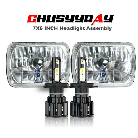Pair 5x7 7x6" LED Headlights High/Low DRL Fit for 1982-2012 Ford E150 E250 E350 Van